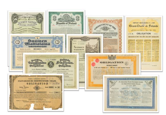 Vanhoja suomen valtion Obligaatioita